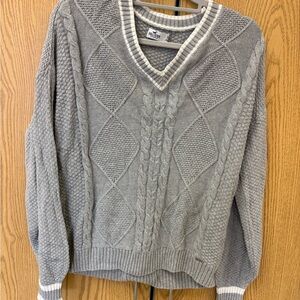 Hollister Gray Cable Knit Sweater